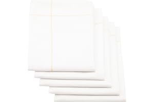 ZOLLNER Juego de 5 paños de Cocina, Lino y algodón, 50x70 cm, Blancos y Amarillo