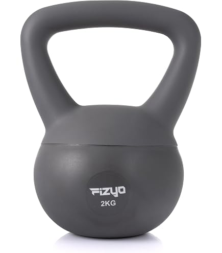 MATCHU Kettlebell 4 Kg – Fitnessgewicht Aus Kunststoff & Beton, Ideal Für Einsteiger
