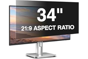 Pozlle 34 Inch Computer Privacy Screen for 34" 21:9 Aspect Ratio Widescreen Monitor, Eye Protections Anti Glare Blue Light Blocking Film, Anti Spy Screen Protector PC Monitor Privacy Filters