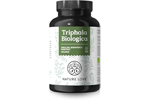 NATURE LOVE® Triphala Organic - Alto Dosaggio con 500 mg per Capsula - 180 Capsule - Materia Prima di Qualità dall'India - Testata in Laboratorio e Certificata Biologica, Prodotta in Germania