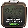 Korda Slip-D Braid Combi Rig Braid Camo 25lb 20m | Strong, Low-Visibility Carp Rig Line | Versatile and Abrasion-Resistant