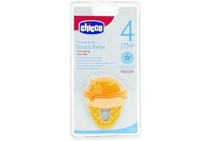 Chicco Fresh Relax, Anillo de Dentición para Encías Sensibles, Mordedor Bebé Refrigerante con Empuñadura Ergonómica - 1 Pieza, Colores Surtidos, Mordedor Bebés Apto a Partir de 4 Meses, Diseño Helado