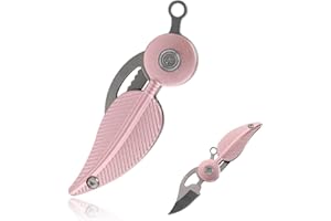 Numlot Coltello Pieghevole Tascabile, Multiuso Coltellino Portachiavi Piccolo, Coltello Portatile, Emergenza all'aperto, Campeggio, Coltello portachiavi, regalo per signore (Rosa)