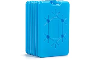 BAFIWU Juego de 6 acumuladores de frío para nevera o bolsa isotérmica, 200 ml, ultrafinos, grandes para bolsa de refrigeración, 12 horas, elementos de refrigeración planos, bolsas de hielo para enfriar