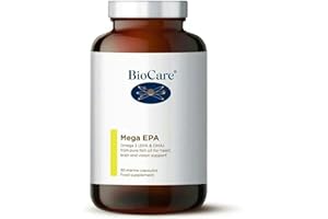BioCare - Mega EPA - Pure Fish Oil with Omega-3 Fatty Acids, EPA & DHA - Marine Capsules for Heart, Brain & Vision Support - 90 Capsules