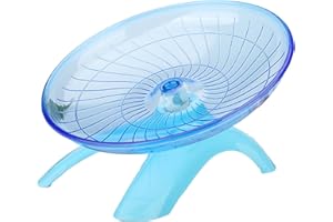 YAIYEFU Hamster Flying Saucer Silent Running Wheel, 12 Inch, Suitable for Guinea Pigs, Hamsters, Hedgehogs and Other Small Animals to Ensure Safe Exercise（Blue）