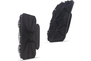 NOHLERLIFE Miękka szczotka do ciała, silikonowa szczotka do masażu pod prysznic, złuszczająca szczotka do ciała do czyszczenia i odżywiania skóry, dobrze się spienia, z ergonomicznym uchwytem (czarna)