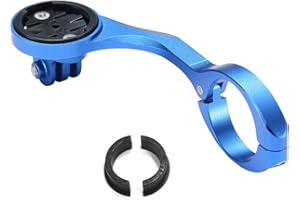 Dymoece Support de Guidon de vélo Avant en Alliage d'aluminium pour Garmin Edge 200 500 510 520 800 810 820 1000 1030 et caméra GoPro, Tailles de Guidon 31,8 mm 25,4 mm, Bleu