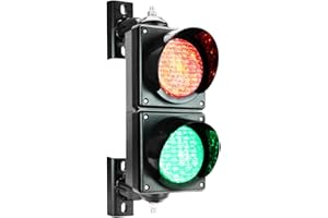 BBMI 100mm(4inch) Traffic Light, Red/Green Stop and Go Light, AC85-265V Led Traffic Signal Light, PC Housing Waterproof IP65 Industrial LED Traffic Stop Light, Dock Bay Indicator Warning Light