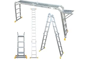 ABBEY ACCESS Abbey Aluminium Multi-Purpose Ladder 4.4m with New Safety Platform MPL44