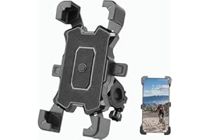 ANSWAILY Bike Phone Holder Mount, Adjustable Bicycle Motorcycle Phone Holder Mount - 360° Rotatable Anti-shake Super Compatible with iPhone 13/11/ 12/ X series, Galaxy S8 S9 S10, 4.7"- 6.8" Smartphones