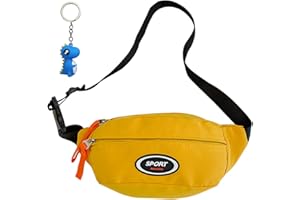 PAEHUIMT Marsupio Bambino, Borsa Bambina, Borsello Bambino, Regalo Dinosauro (Giallo)