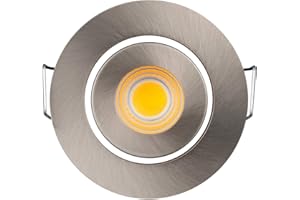 JOYINLED Pack de 10 mini focos empotrables de 3 W, blanco cálido, tamaño del orificio pequeño de 4,2 a 4,5 cm con controlador LED, minifocos para iluminación de vitrinas caseras, COB, regulable