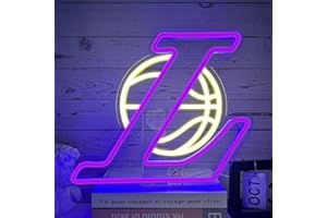 XJNOLGXIQU Panneau néon Laker pour décoration murale, néons de basket-ball, panneau LED Laker, panneaux lumineux USB pour décoration de chambre de jeunesse, décoration cadeau pour garçons et filles