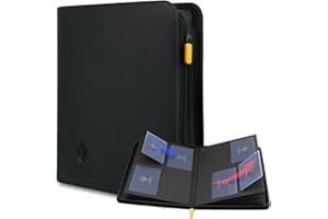 Card Guardian - Toploader Binder 4 Pocket Premium Top Loader Binder with Zipper for 160 Cards - Side Loaded Pockets - Compatible with Sports and Trading Cards TCG Binder