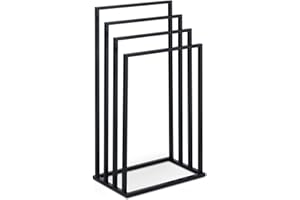 IDIMEX Handtuchhalter Senza freistehend, schwarz – moderner Handtuchständer mit 4 Stangen, Metallgestell pulverbeschichtet, Handtuchorganisation für Bad & Gästezimmer