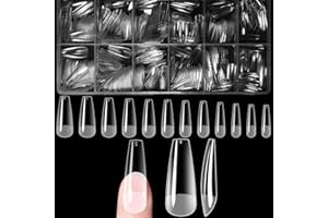 INTOBAS 504 Pcs Capsule Americaine Ongle,Ballerine Faux Ongles,Capsule Gel x Pose Americaine,12 Tailles Capsule Ongles Pose Americaine Couverture Complète Pour Débutant,Salons de Manucure