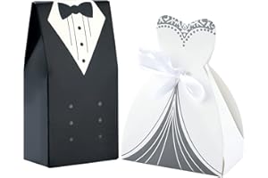 ‎G2PLUS G2PLUS100 Stück Hochzeit Süßigkeiten Schachtel Hochzeit Candy Boxen, Bräutigam & Bräute Schachtel Süßigkeiten Bonbons Hochzeitskasten für Hochzeitsanlässe