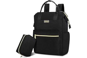 NUBILY Plecak damski z torbą do makijażu, plecak na laptopa o przekątnej ekranu 15,6", plecak szkolny, dla dziewcząt, nastolatków, z otworem na USB, wodoszczelny, do pracy, na co dzień