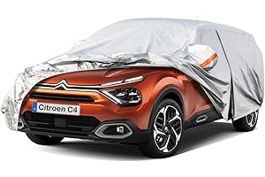 Kayme 6 Layers Hatchback Car Cover Waterproof Breathable, Custom Fit Citroen C4 (2004-2024), Outdoor Full Cover Sun Rain UV Dust All Weather Protection. Shipping From UK Warehouse.
