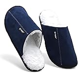SVAAR Men’s Warm Winter Slippers, Cozy Fur Flip Flop Slip-On House Shoes, Indoor Bedroom Slides & Closed-Toe Home Clogs Sandals: 
