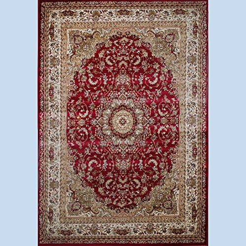 DECORHAN Tailor-Made Turkish Carpet French New Living Room Bedroom Bedside Rug 1.5 Million High-Density, 0.8X1.5M Doormat, 6951-Burgundy
