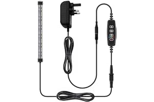 Lominie Submersible LED Aquarium Light, Full Spectrum 2 Row LED Fish Tank Light with Timer, 3 Lighting Modes Dimmable IP68 Waterproof for Freshwater Refugium Algae Fish Tank (9-13inch/23-33cm-WF20)