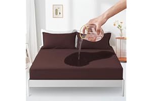 ‎SUFDARI Sufdari Matratzenschoner wasserdicht 180x200cm spannbettlaken, Atmungsaktive Matratzenauflage, Inkontinenzauflage, Wasserdichter Matratzenbezug-Schutz Nässeschutz Spannbetttuch - Kaffee