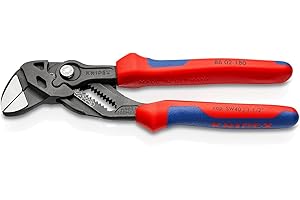 Knipex Pinze Chiave Pinza e Chiave in Un Unico Utensile Bonderizzata Grigia, Rivestiti in Materiale Bicomponente 180 Mm (Confezione Self-Service/Blister) 86 02 180 Sb