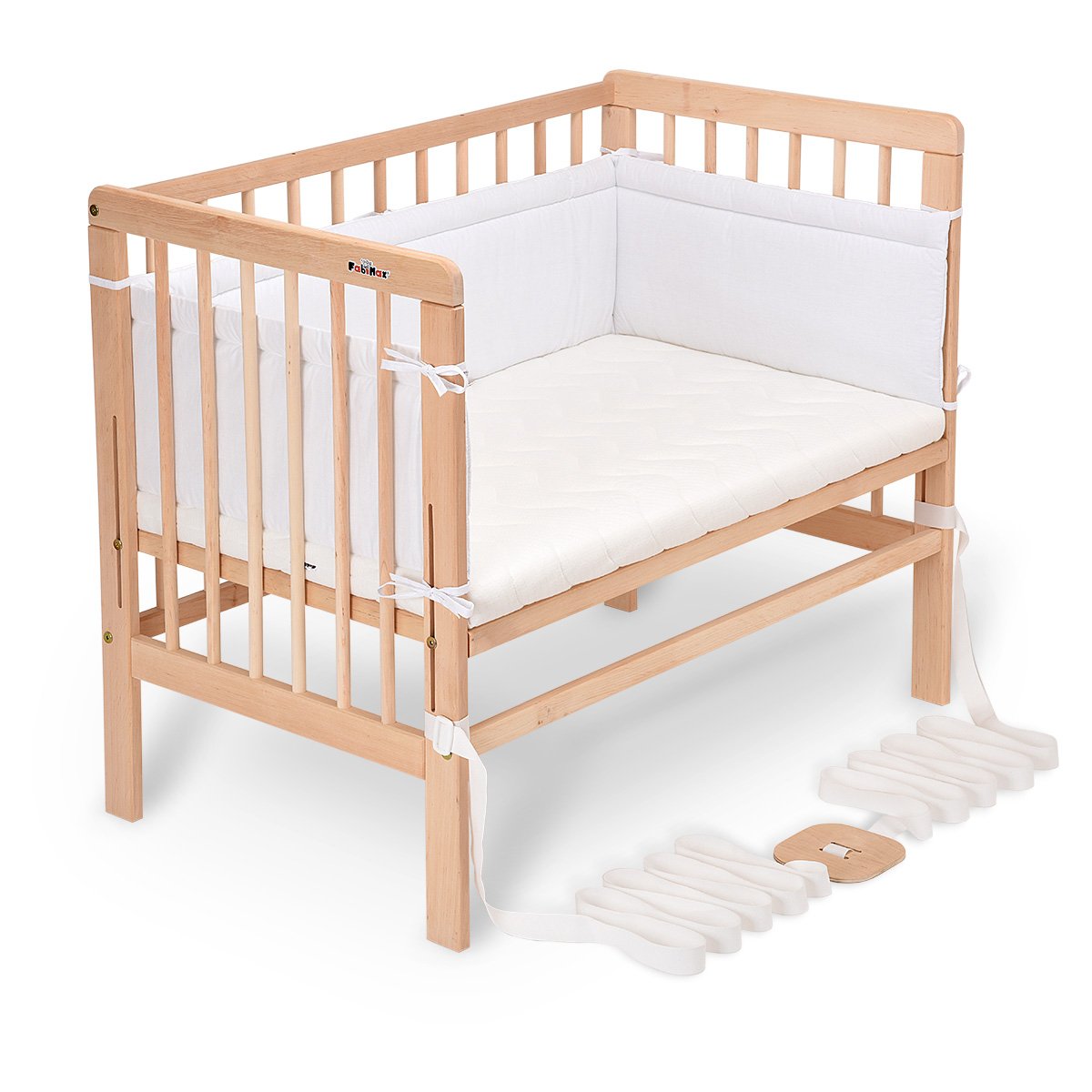 FabiMax Beistellbett BOXSPRING Weiß Inkl Matratze