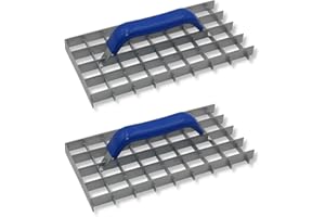 DEWEPRO® - Set di 2 griglie Rabot (terrabot), pialla per intonaco, larghezza griglia: 30 x 30 mm, dimensioni: 285 x 145 mm