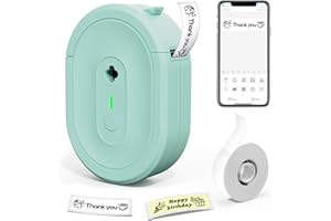 NADAIIN Label Maker Machine with Tape, N12 Protable Bluetooth Label Print, Inkless Mini Printer, Wireless Label Printer Impresora de Etiquetas Multiple Templates for Home School Office Kitchen, Green