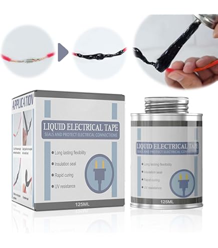 Gomma Liquida Nera Isolante - Nastro Adesivo Elettrico Impermeabile, 50 Ml