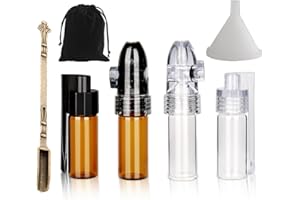 AMSNINK 6 Pack Dosierer, Koks Dosierer, Schnupftabak Dosierer, Schnupftabak, Dosierer Schnupf, Sniff Set, Kleine Mit Mini-Trichter, Integrierte Tragbare Aufbewahrungsflasche Für Reisen Im Freien