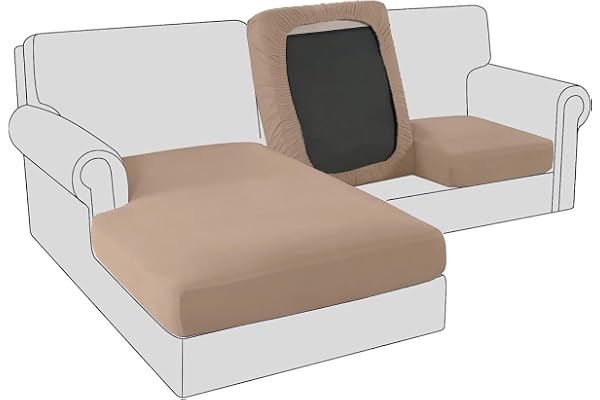 BXFUL Housses de Coussin de Siège de Canapé en Velours Extensible, Housse de Protection, Housses de Coussin de Canapé de Remplacement pour Coussin Individuel (Grand 1 Place,Sable)