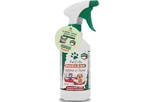 PETZOLLA Spray pulizia e deodorante lettiera gatti e conigli, Spray pipi gatto e animali domestici elimina odori e igienizza senza risciacquo, Formula più efficace del detergente enzimatico - Made in italy