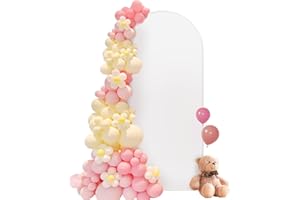 JEBUTU 6x2.6ft Wedding Arch Cover Backdrop, White Double-sided Elastic Spandex Fitted Arch Cover for Round Top Backdrop Stand Covers for Wedding Party Decoration Baby Shower (1.8m x 0.8m)