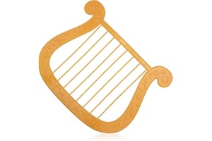 Fukaisu Angel Harp, Gold Plastic Harp Prop Halloween Christmas Angel Costume Accessory for Theme Party
