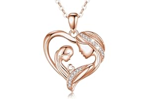 EUDORA Harmony Ball Collar para Madre Hija Plata de Ley 925, Colgante Amor de Madre de Corazón, Joyería de Mamá de Hija Hijo, Original Día de la Madre Regalo para Madre Hija Abuela Esposa, 45CM