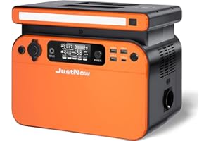 JustNow Station d'Alimentation Portable, 518 Wh/500W Générateur électrique avec Batterie LiFeP04, Port AC/Sortie USB, Groupe électrogène de Secours pour Camping,Voyage, Compatible solaire