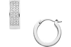 Fossil Orecchini da donna in acciaio inossidabile o semipreziosi con chiusura a leva