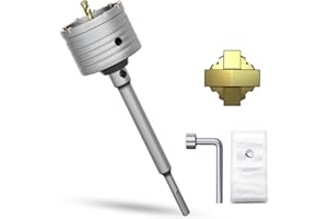 METOTY 80mm Bohrkrone Hohl Lochsäge-dosenbohrer，mit SDS Plus Adapter 220 mm Bohrkrone Steckdose，für Mauerwerk, Ziegel, Beton, Zement, Stein Concrete hole saw