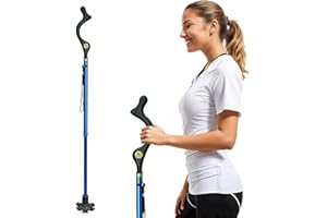 AOHHL Walking Sticks Foldable for Men & Women Seniors for Balance,Self Standing Folding Cane,Height Adjustable Anti-Slip Lightweight Alloy Walking Stick Collapsable for Travel Mobility Aid
