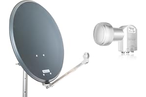 Opticum Aluminium QA60 Satellitenantenne mit Quad-LNB (60 cm) anthrazit