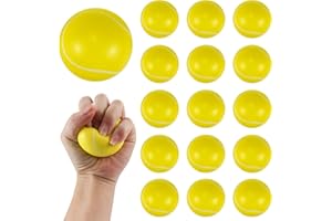 UptVin 15 Pcs Yellow Mini Foam Balls, Soft Tennis Balls for Kids Adults Indoor Outdoor Sports Games (63 mm)