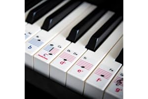 MUSIC2ME Klavier & Keyboard Noten-Aufkleber für 49/61 / 76/88 Tasten Pianos (2 Oktaven) - 3 Sprachen - Kostenlose Klavierlektionen - Piano Sticker Made in Germany