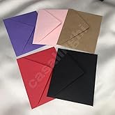 Renkli K&uuml;&ccedil;&uuml;k Mesaj Zarfı Tebrik Kartı Zarfı Kırmızı Kraft Mor Siyah Pembe Zarf Colourful Envelope 7x9 Cm (&Ccedil;ok Renkli)