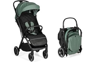 MS BabyWorld – iWalk Autofolding – Silla de paseo ligera 0-48 meses (22 kg) | Plegado automático | Amortiguadores | Capota XXL | Ruedas grandes | Reclinación total
