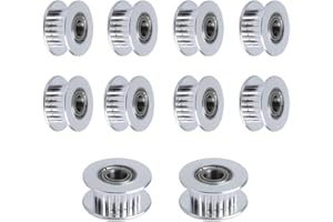 BZ 3D Puleggia Tenditore GT2 20 Denti foro 5mm GT2 Idler Pulley 20 Teeth Bore 5mm per Cinghia Distribuzione GT2 6mm Larghezza Stampante 3D.(10 pezzi)