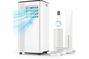KGOGO Klimaanlage Mobil 9000BTU, Mobile Klimaanlage 4-in-1 Tragbare Klimagerät, Luftentfeuchter, Ventilator, Klimaanlage mit Abluftschlauch Digitalanzeige & Fernbedienung, Kühlfläche bis zu 88 m³(33㎡)